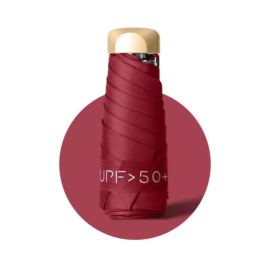 Compact 6-Rib Mini Folding Umbrella - Lightweight, Durable Aluminum Alloy Handle & Frame, Manual Open/Close, Stylish & Portable