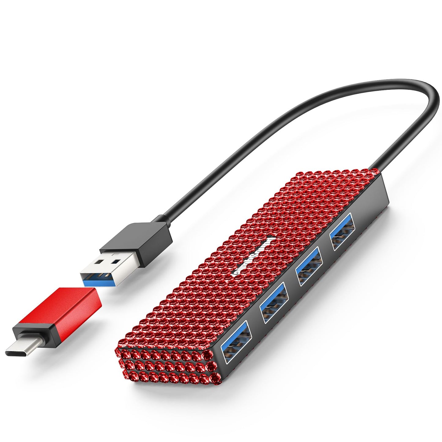 USB Splitter for Laptop, YaimhSound 4-Port USB Hub 3.0, Multiple USB Expander Adapter for Keyboard,Mouse, Dell,Asus,HP,MacBook,Surface, Acer,Ps4,Xbox,Flash Drive,SSD,Printer,Camera