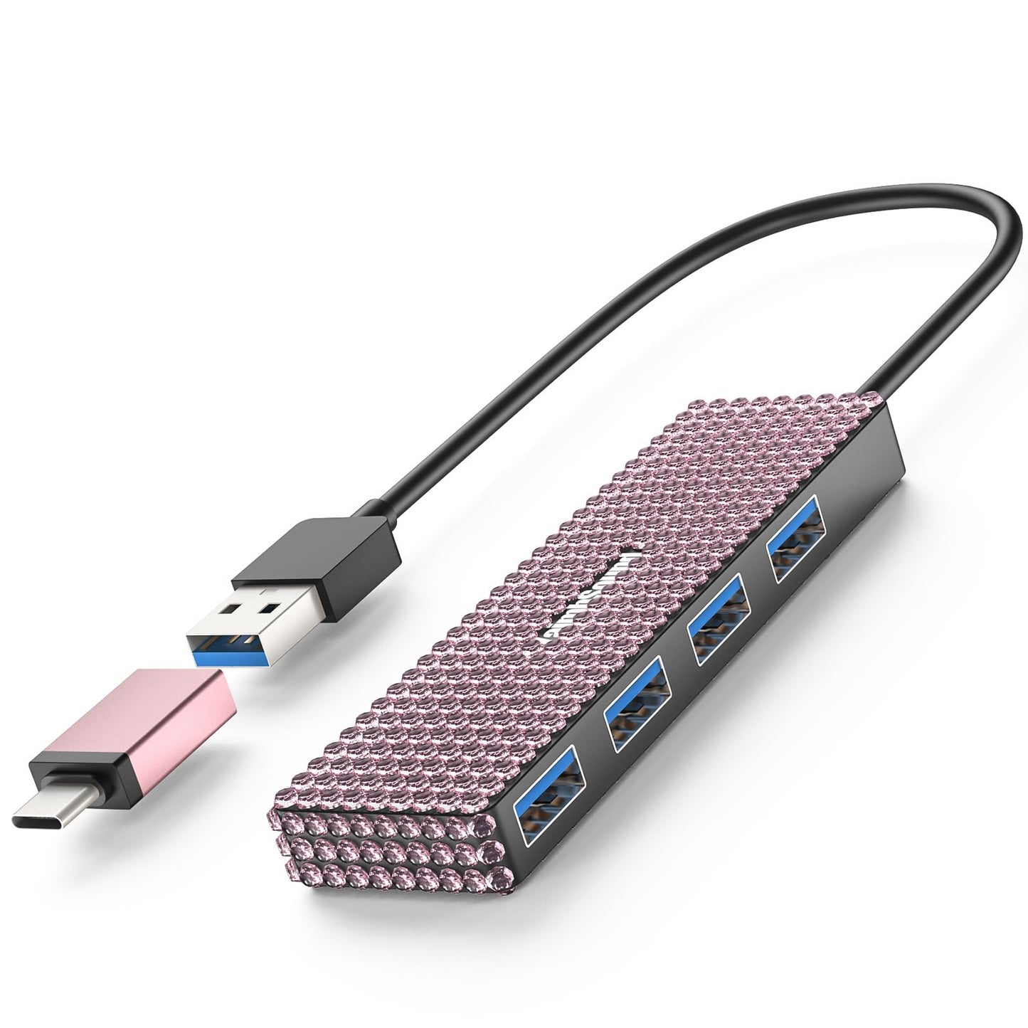 USB Splitter for Laptop, YaimhSound 4-Port USB Hub 3.0, Multiple USB Expander Adapter for Keyboard,Mouse, Dell,Asus,HP,MacBook,Surface, Acer,Ps4,Xbox,Flash Drive,SSD,Printer,Camera
