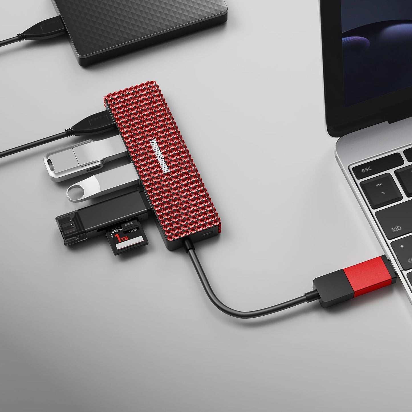 USB Splitter for Laptop, YaimhSound 4-Port USB Hub 3.0, Multiple USB Expander Adapter for Keyboard,Mouse, Dell,Asus,HP,MacBook,Surface, Acer,Ps4,Xbox,Flash Drive,SSD,Printer,Camera