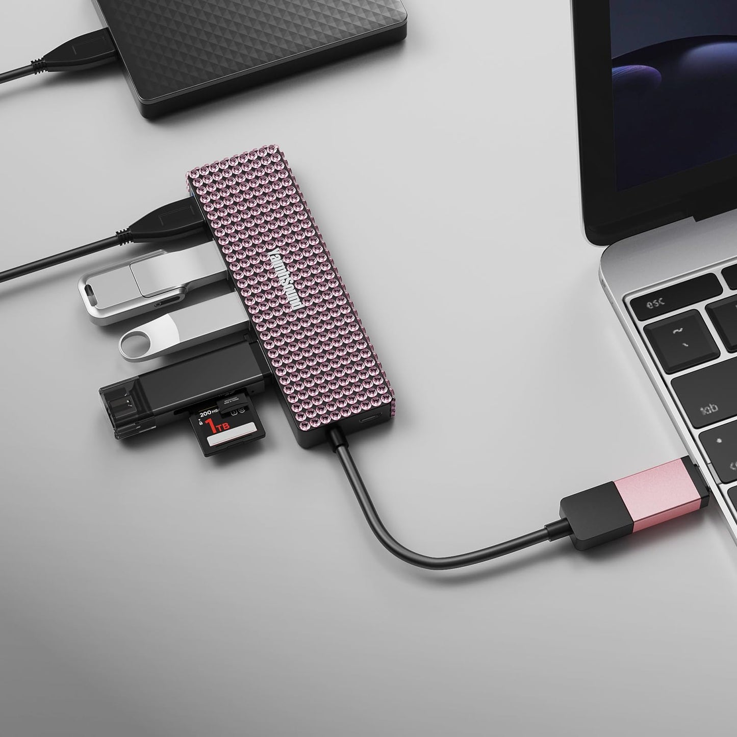 USB Splitter for Laptop, YaimhSound 4-Port USB Hub 3.0, Multiple USB Expander Adapter for Keyboard,Mouse, Dell,Asus,HP,MacBook,Surface, Acer,Ps4,Xbox,Flash Drive,SSD,Printer,Camera