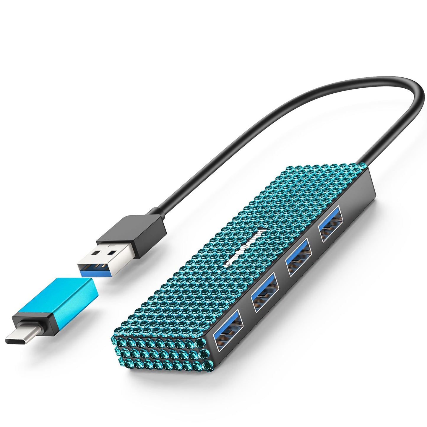 USB Splitter for Laptop, YaimhSound 4-Port USB Hub 3.0, Multiple USB Expander Adapter for Keyboard,Mouse, Dell,Asus,HP,MacBook,Surface, Acer,Ps4,Xbox,Flash Drive,SSD,Printer,Camera